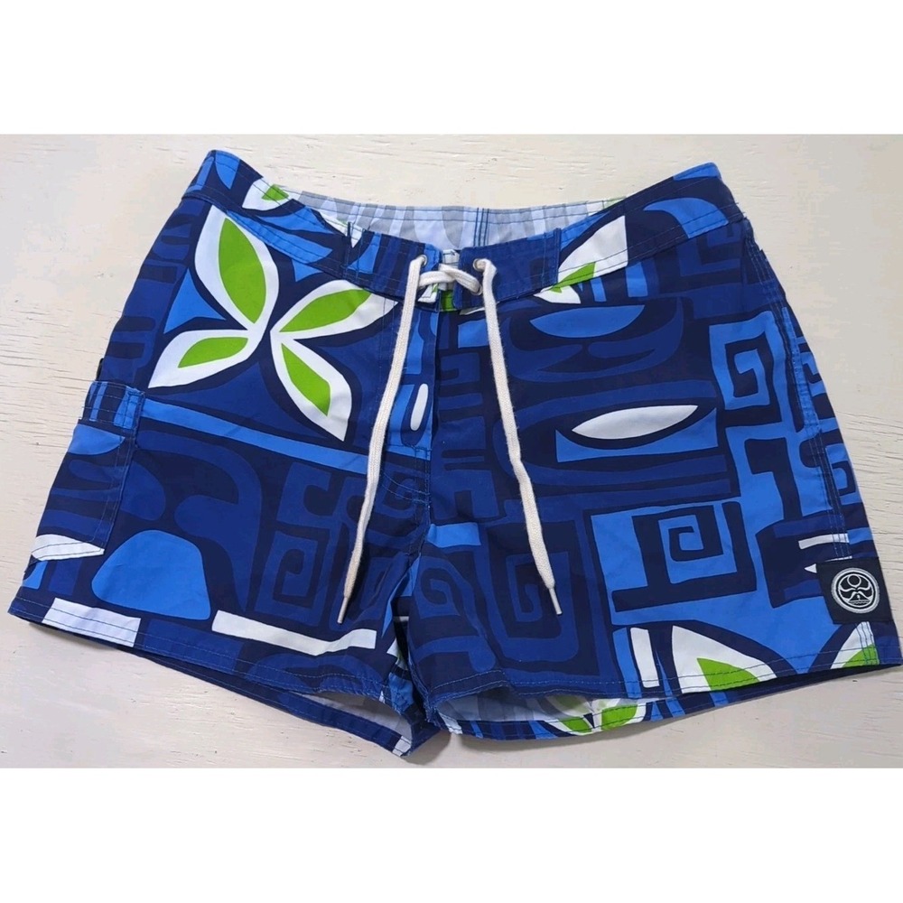 HIC Hawaiian Island Creations Women's Board Shorts Blue Size 9 Vintage.